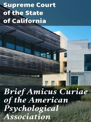 cover image of Brief Amicus Curiae of the American Psychological Association